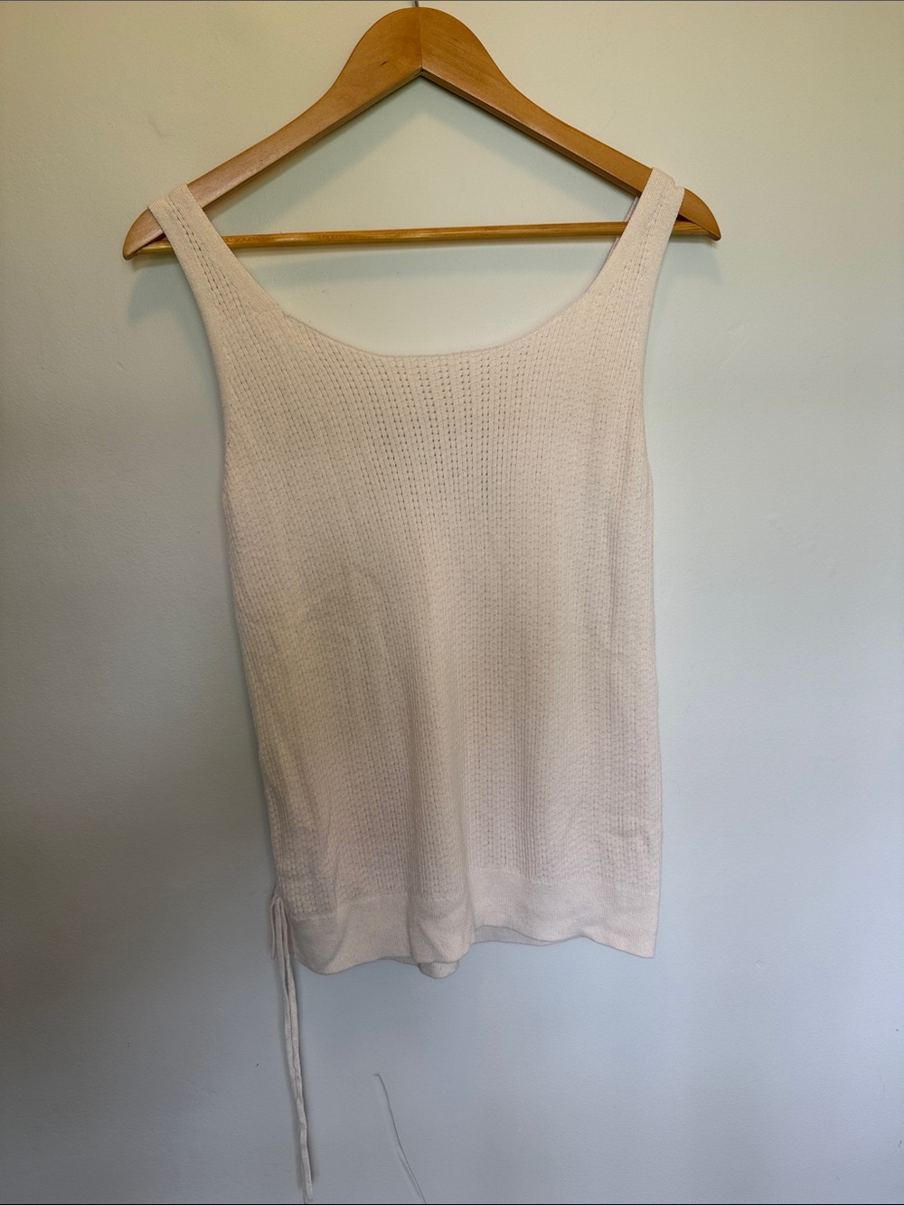 LOFT Cream Knit Scoop Tank